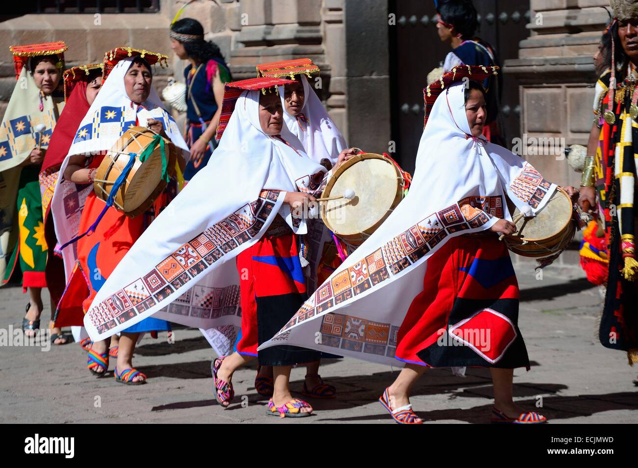 Le Pérou, Cuzco Cuzco, province, classé au Patrimoine Mondial de l'UNESCO, l'Inti Raymi, fête du Soleil, une importante célébration Inca qui a lieu tous les 24 juin dans le centre historique et Saqsayhuaman, marquant le solstice d'hiver et le début de la co Banque D'Images