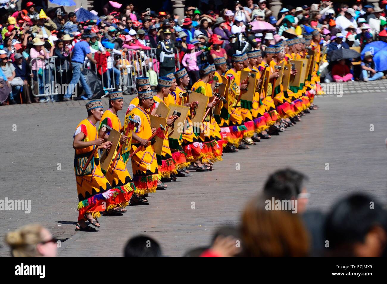 Le Pérou, Cuzco Cuzco, province, classé au Patrimoine Mondial de l'UNESCO, l'Inti Raymi, fête du Soleil, une importante célébration Inca qui a lieu tous les 24 juin dans le centre historique et Saqsayhuaman, marquant le solstice d'hiver et le début de la co Banque D'Images