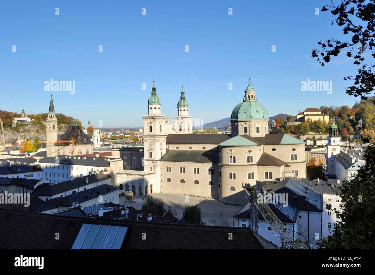 Autriche, Salzbourg, le centre historique classé au Patrimoine Mondial par l'UNESCO, la cathédrale (Dom) St Rupert Banque D'Images