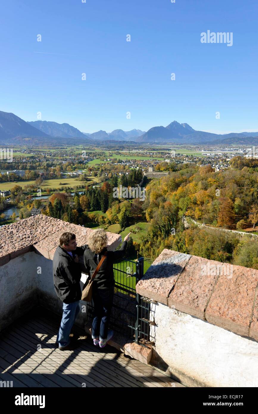 Autriche, Salzbourg, le centre historique classé au Patrimoine Mondial de l'UNESCO, vue depuis le château de Hohensalzburg Banque D'Images