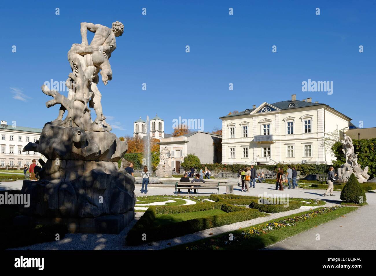 Autriche, Salzbourg, le centre historique classé au Patrimoine Mondial par l'UNESCO, les jardins du château Mirabell, du Banque D'Images