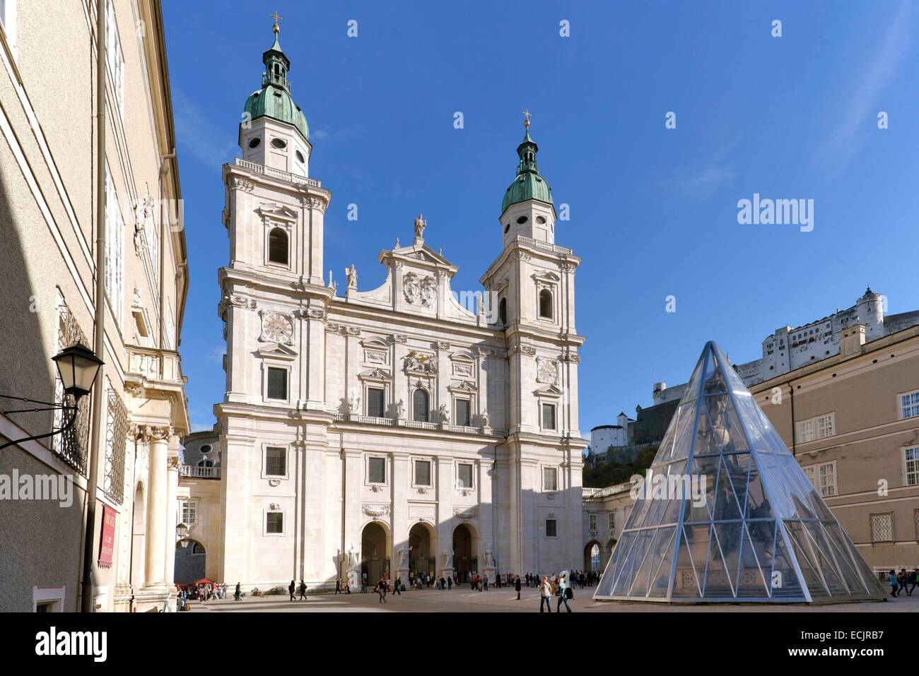 Autriche, Salzbourg, le centre historique classé au Patrimoine Mondial par l'UNESCO, la cathédrale (Dom) St Rupert Banque D'Images