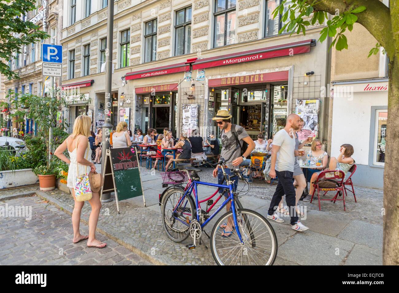 Allemagne, Berlin, Berlin est, Prenzlauner Berg, café dans la Kastanienallee Cresta Banque D'Images