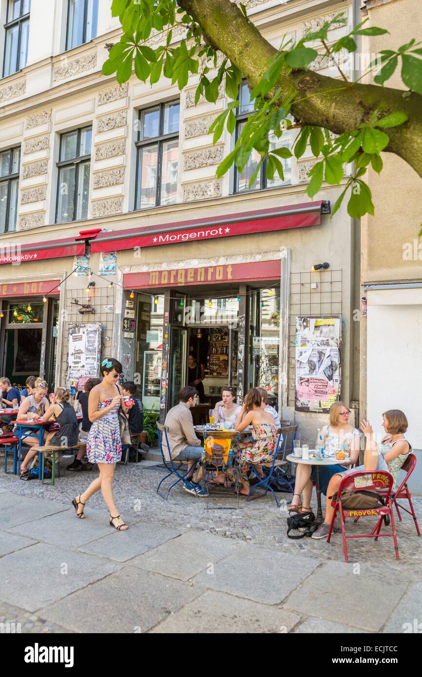 Allemagne, Berlin, Berlin est, Prenzlauner Berg, café dans la Kastanienallee Cresta Banque D'Images