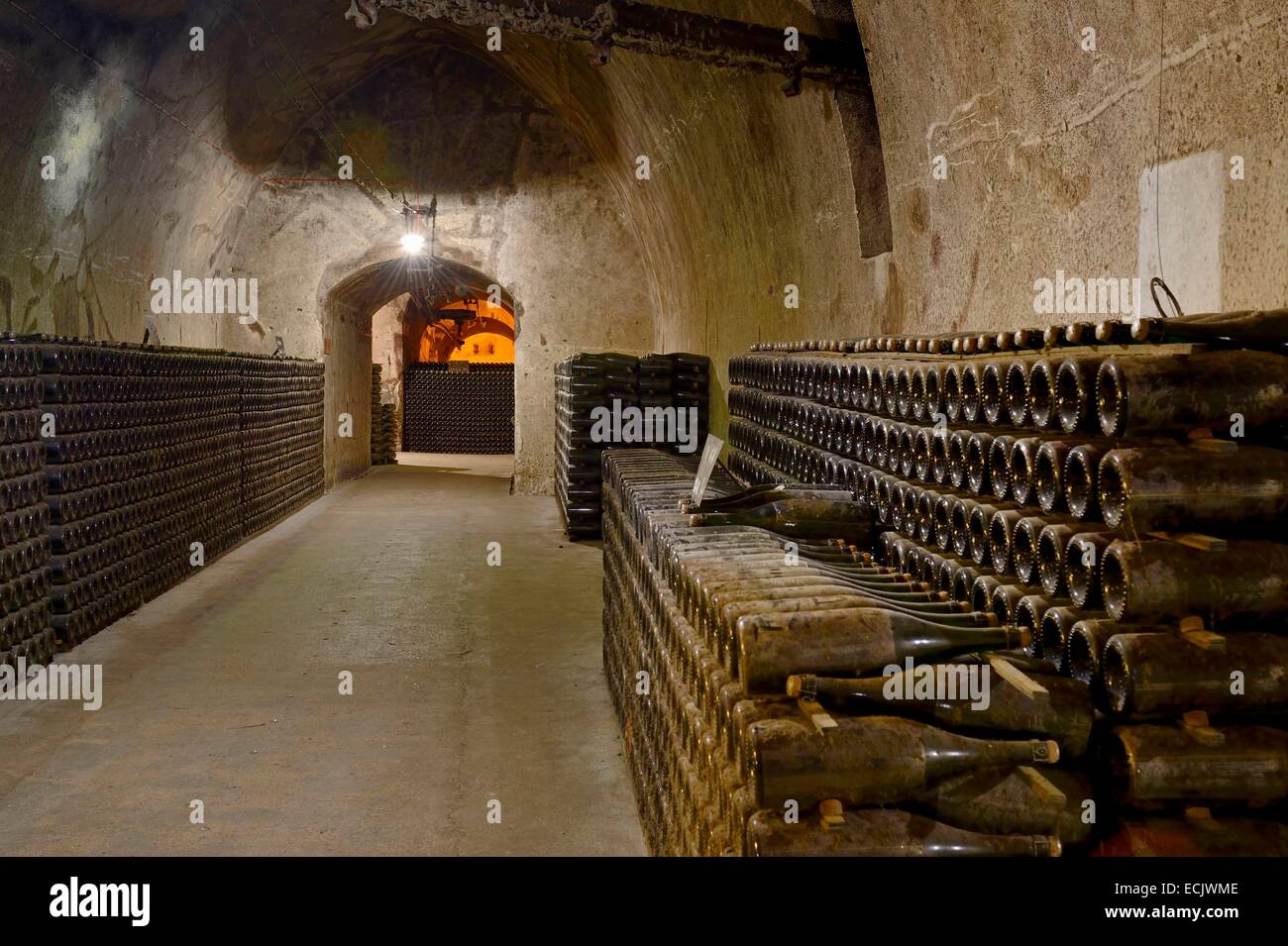 France, Marne, Reims, Champagne, Pommery's Wine Cellars Banque D'Images