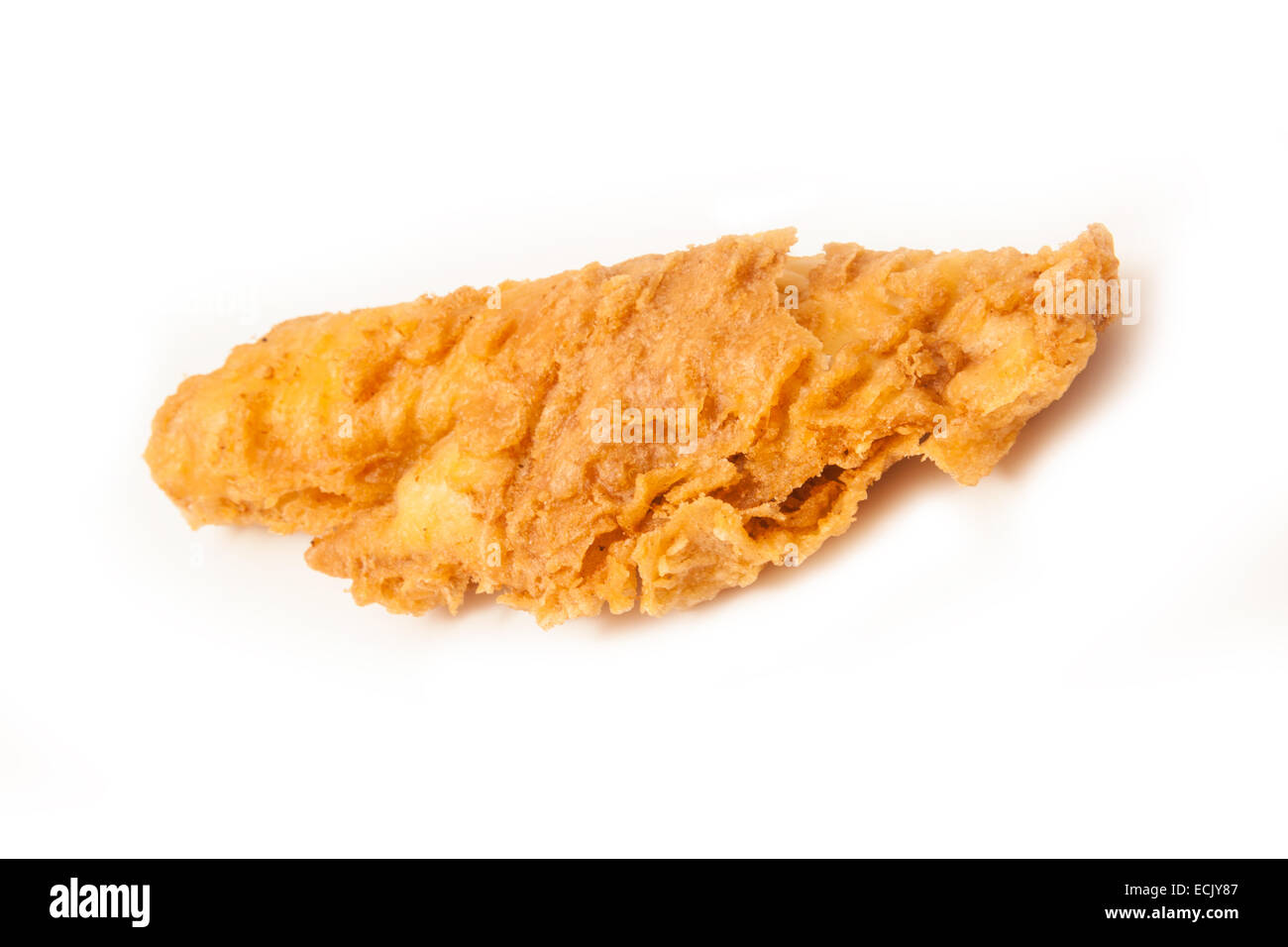 Filet de Cabillaud frit battues frais du poisson et chip shop. Banque D'Images