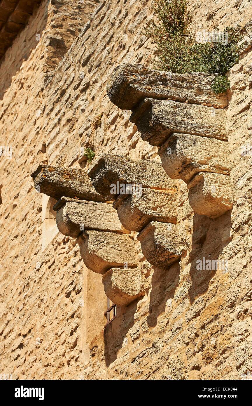 La France, Vaucluse, Le Parc Naturel Régional du Luberon (Parc Naturel Régional du Luberon), Goult, détails de la façade Banque D'Images