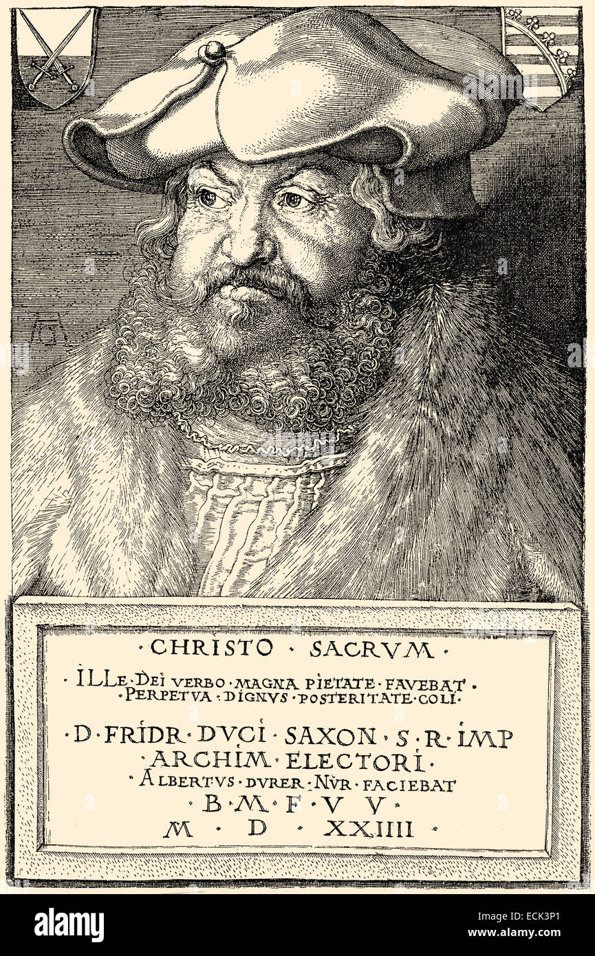 Frederick III ou Frédéric le Sage, 1463 - 1525, l'Électeur de Saxe, Frédéric III.oder Friedrich der Weise, 1463 - 1525, Kurfü Banque D'Images