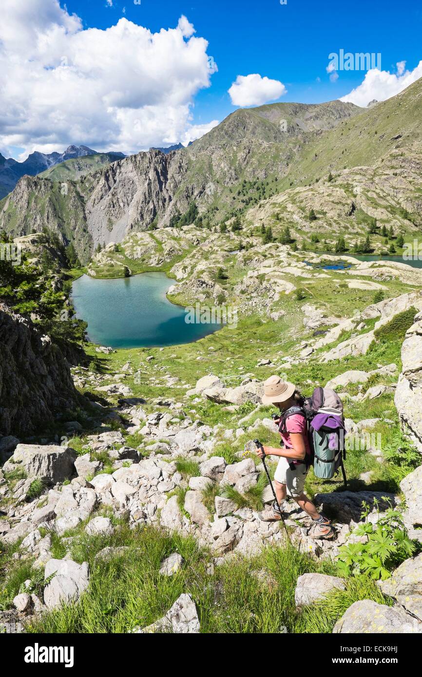 France, Alpes-Maritimes, Parc National du Mercantour, randonnées vers les lacs de Vens à partir de Saint Etienne de Tinee Banque D'Images