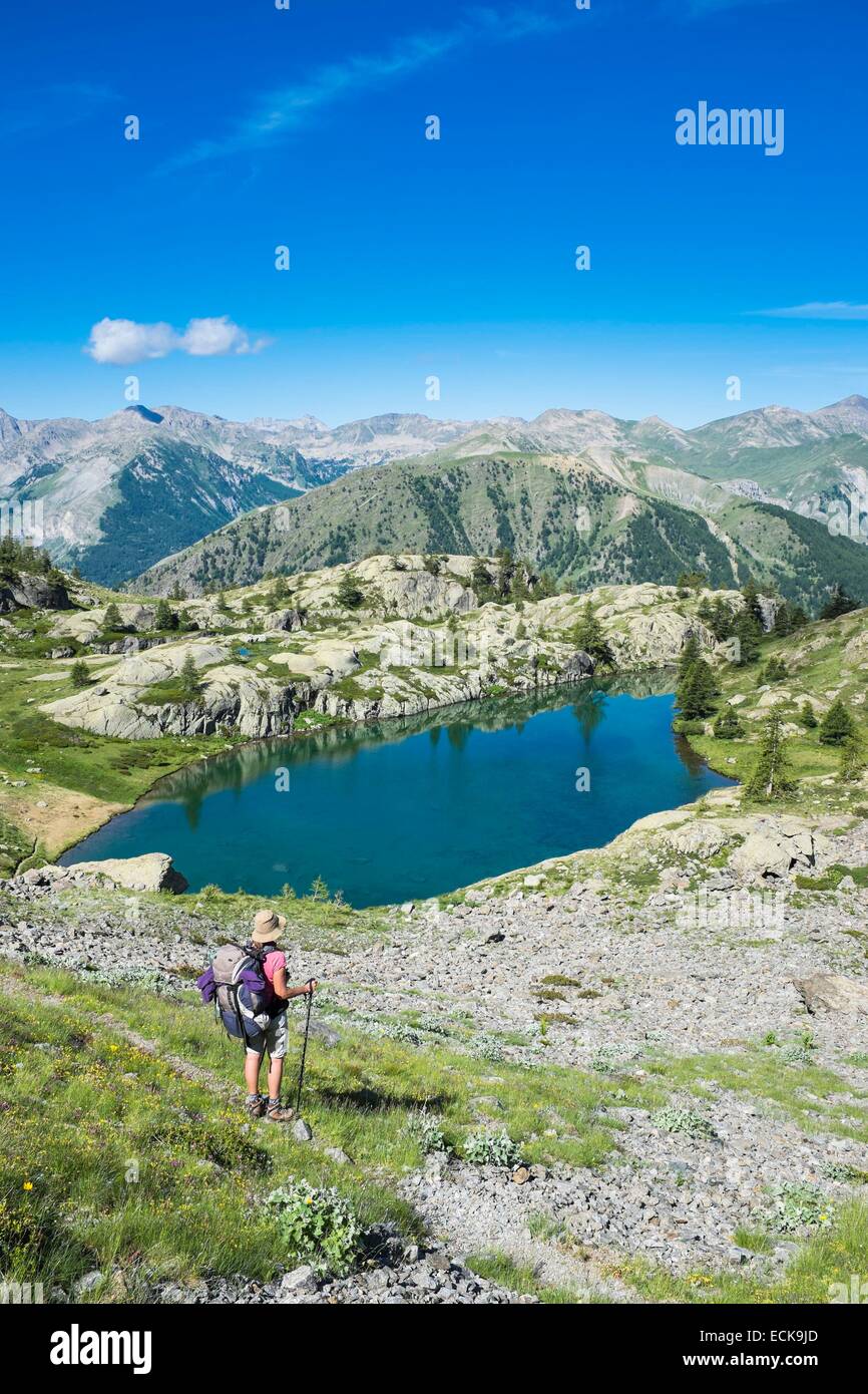 France, Alpes-Maritimes, Parc National du Mercantour, randonnées vers les lacs de Vens à partir de Saint Etienne de Tinee Banque D'Images