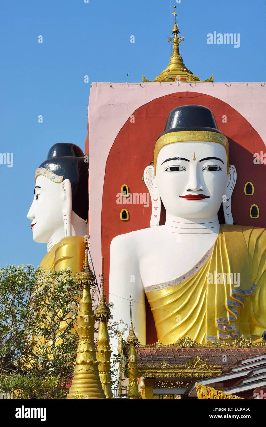 Myanmar (Birmanie), Bago (Pegu), pagode Kyaikpun Banque D'Images