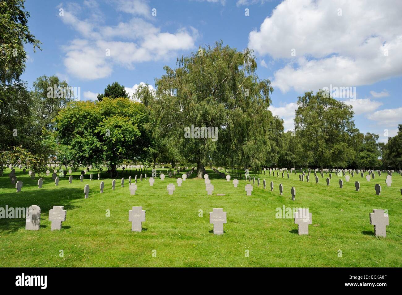 La France, Pas de Calais, Carvin, cimetière militaire allemand de la Première Guerre mondiale