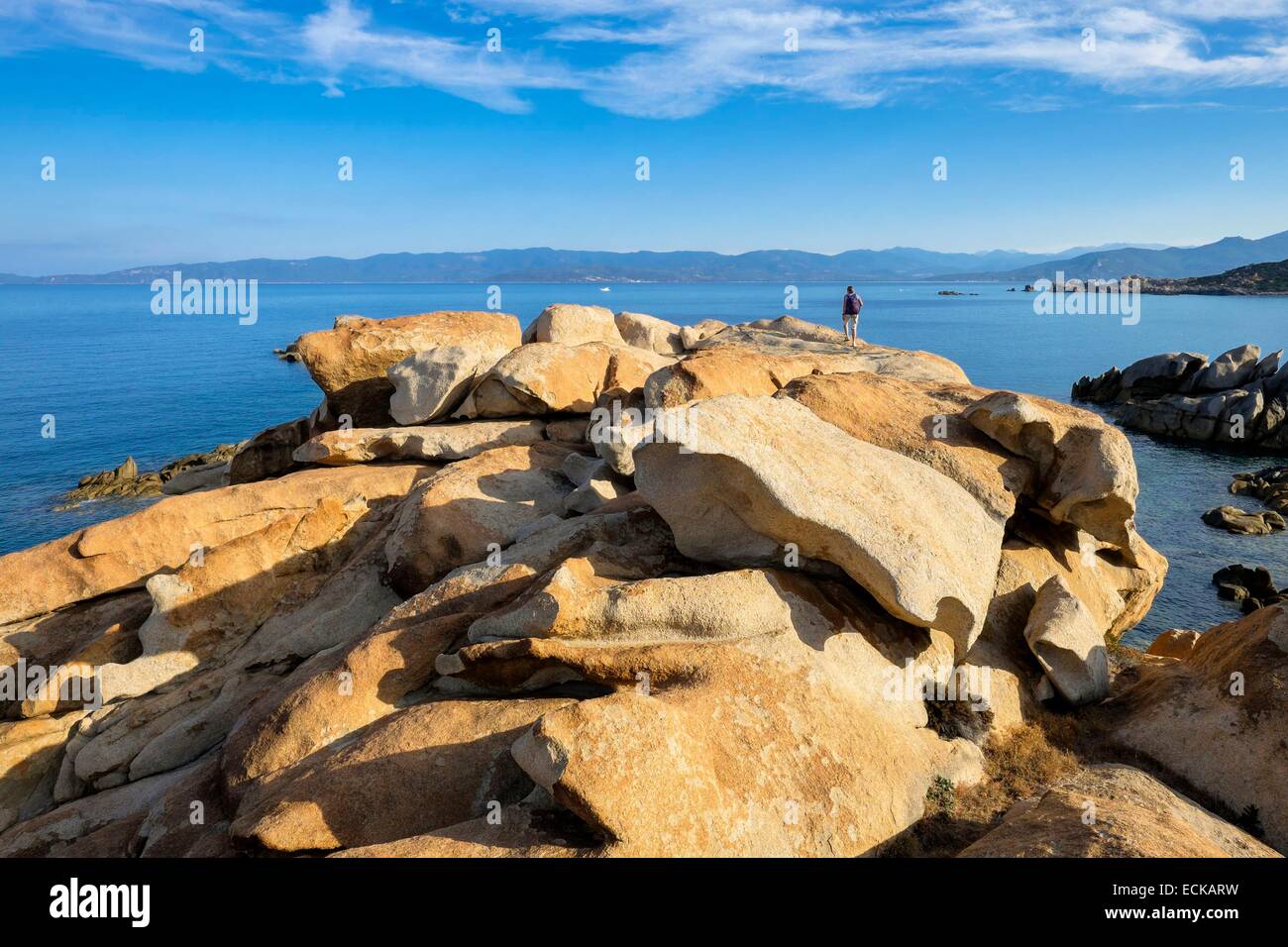 France, Corse-du-Sud, Belvedere-Campomoro, randonnées en Campomoro-Senetosa site naturel préservé Banque D'Images