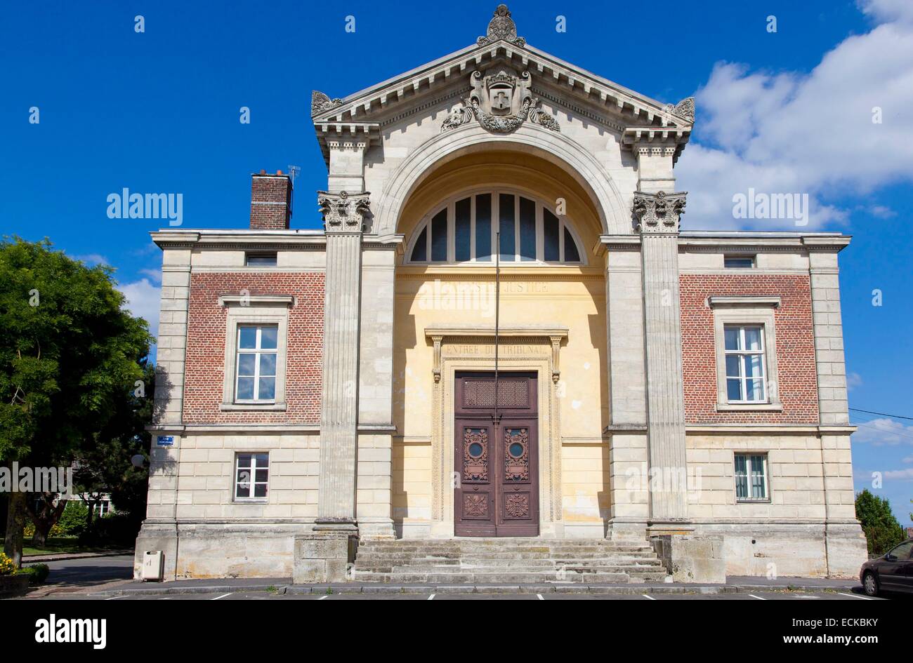 La France, l'Aisne, Vervins, courthouse Banque D'Images