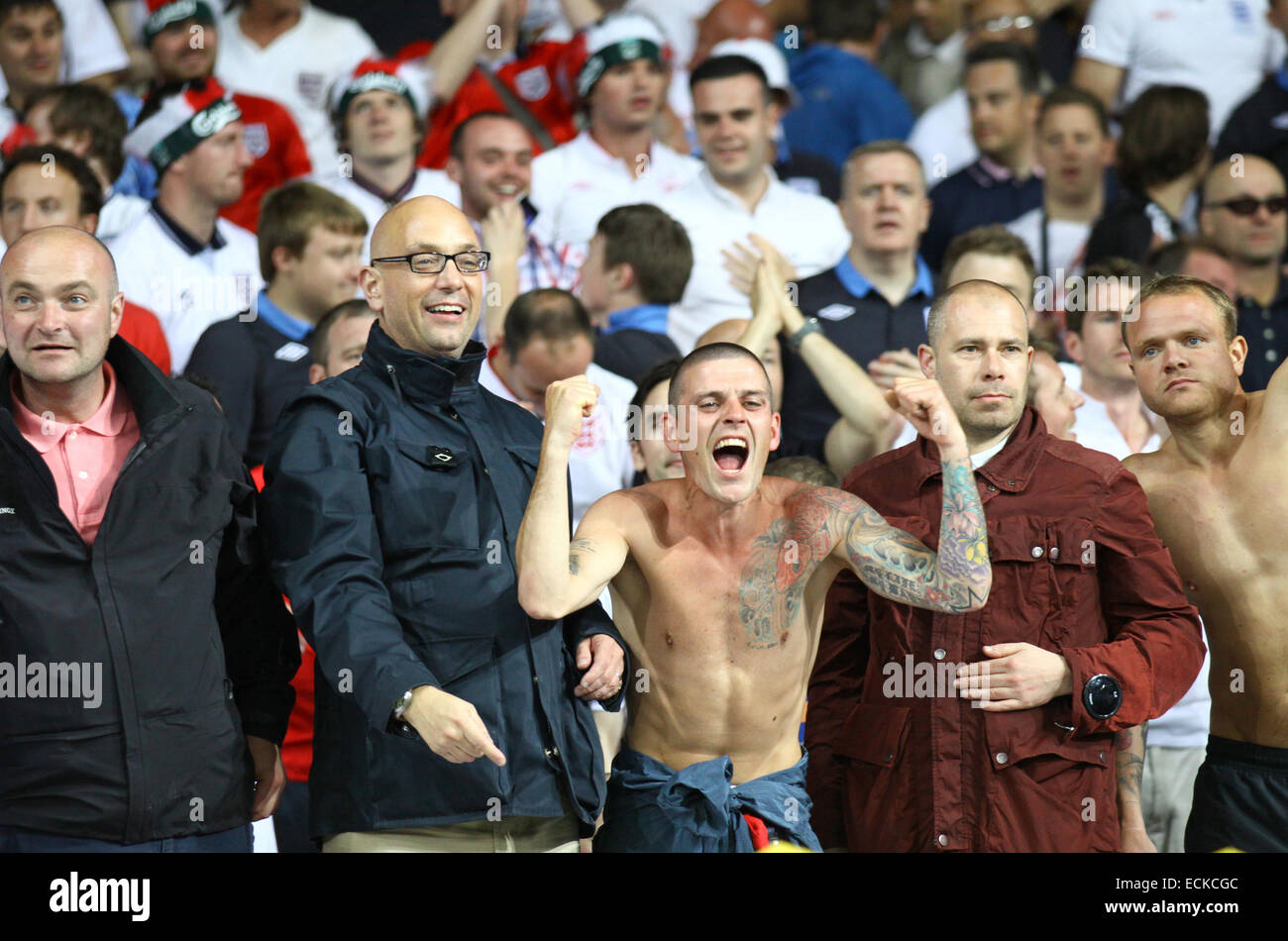 Les fans de football anglais Banque D'Images