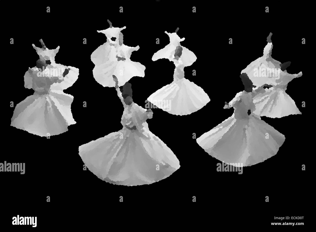 Mevlevi Whirling dervis dans le culte show Galata Istanbul. Banque D'Images