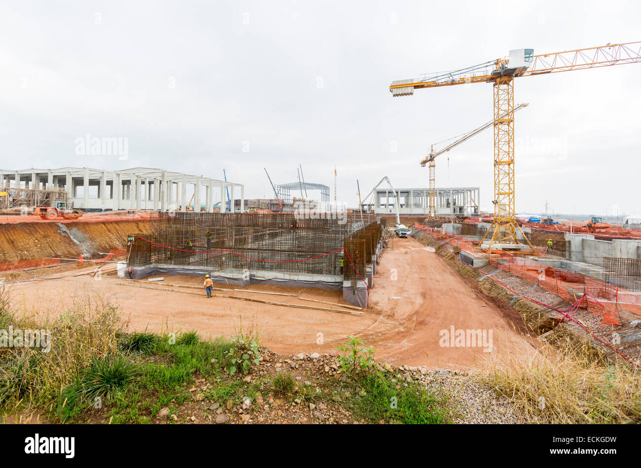 La construction d'une nouvelle installation de traitement des déchets. L'usine de déchets organiques. Banque D'Images