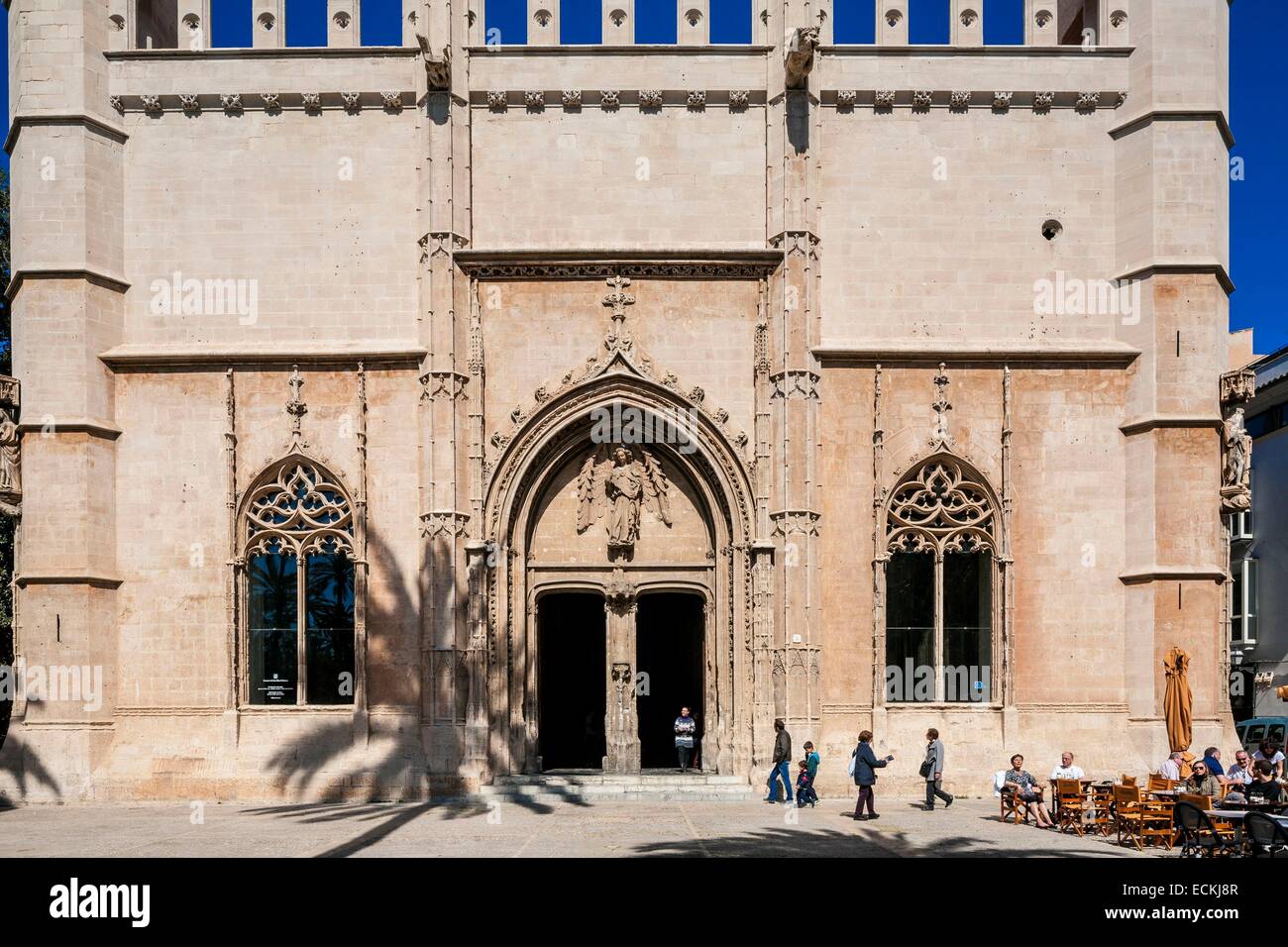 L'Espagne, Îles Baléares, Majorque, Palma de Majorque, Sa Llotja, Loge des Marchands (15e siècle) de style gothique qui a servi d'échanges Banque D'Images