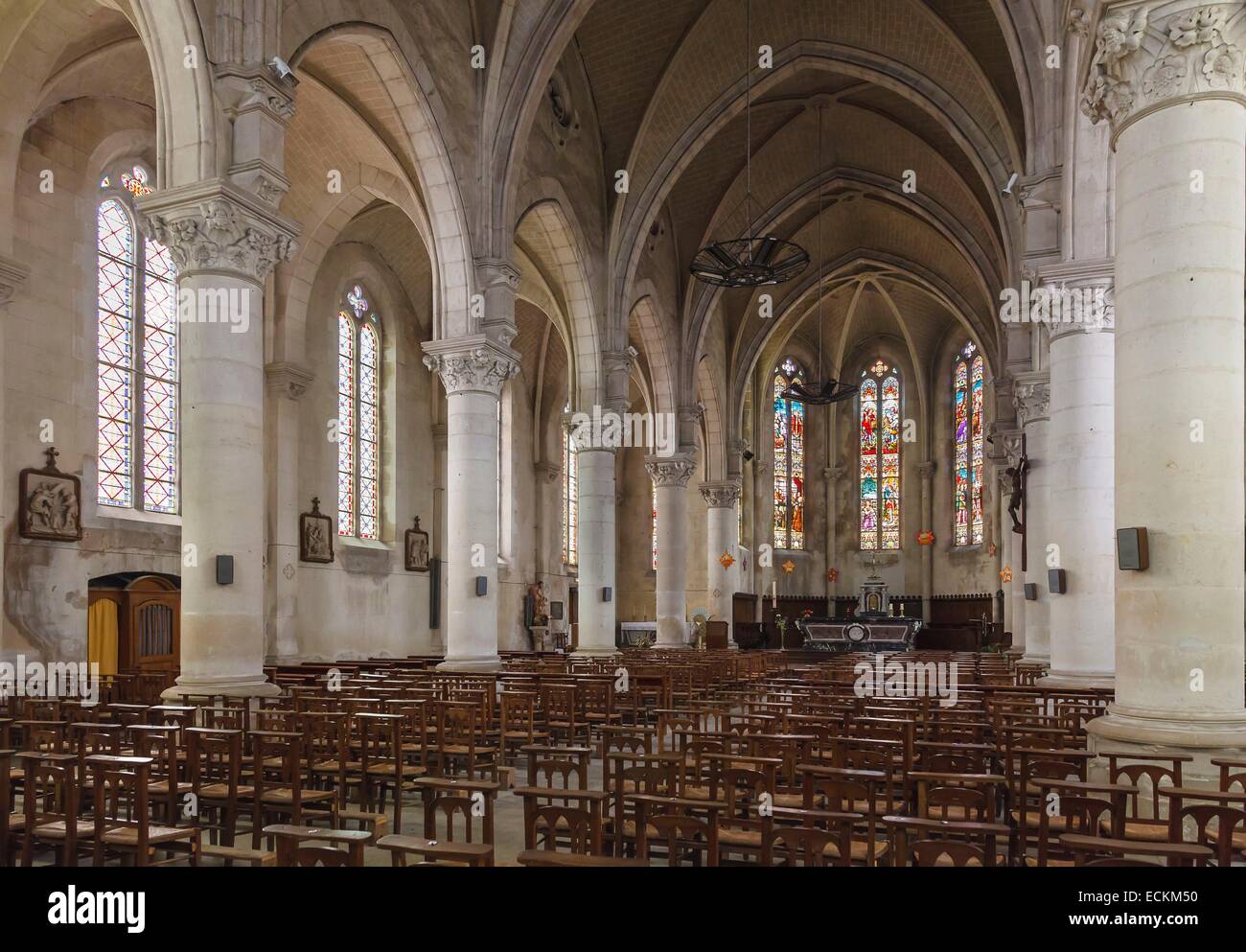 France, Vendée, Saint Michel en l'Herm, à l'intérieur de l'église Banque D'Images