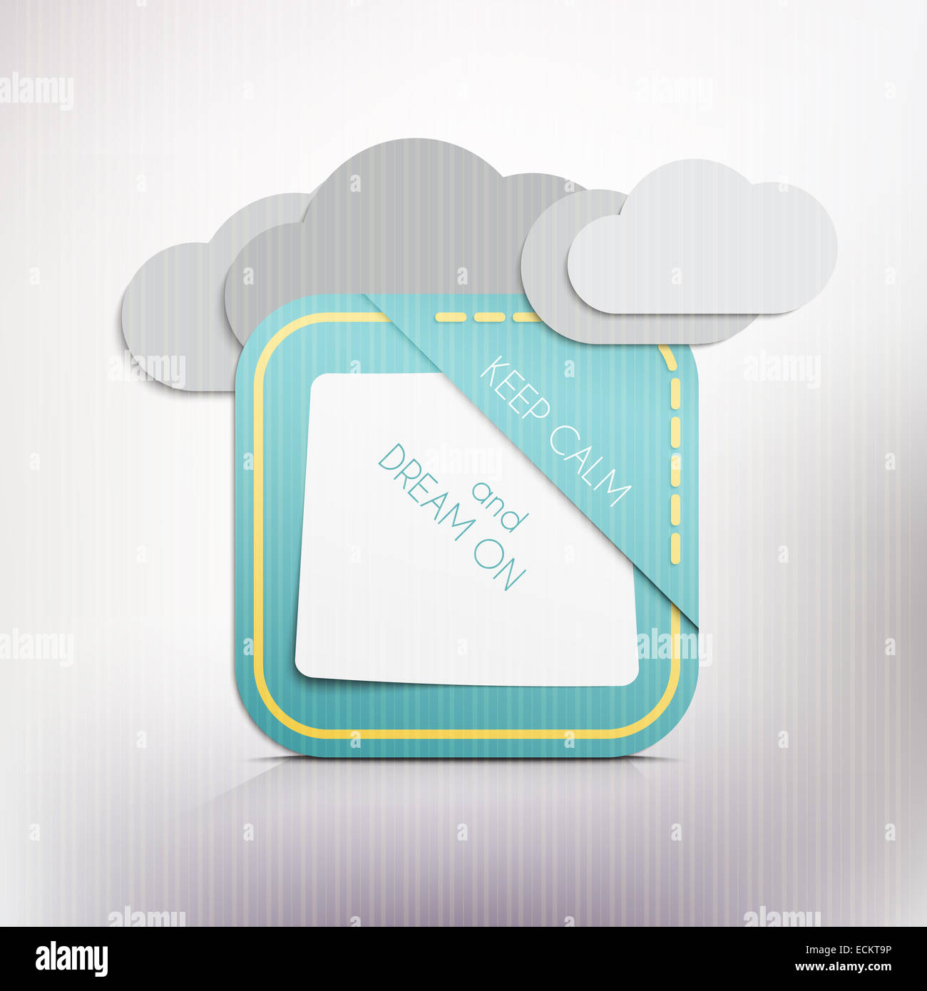 Les nuages et l'article rappel à garder son calme et de rêve sur message. vector graphic design Banque D'Images
