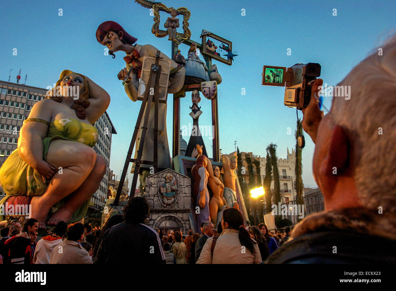 Au cours de Las Fallas, un festival traditionnel à Valence Espagne Banque D'Images