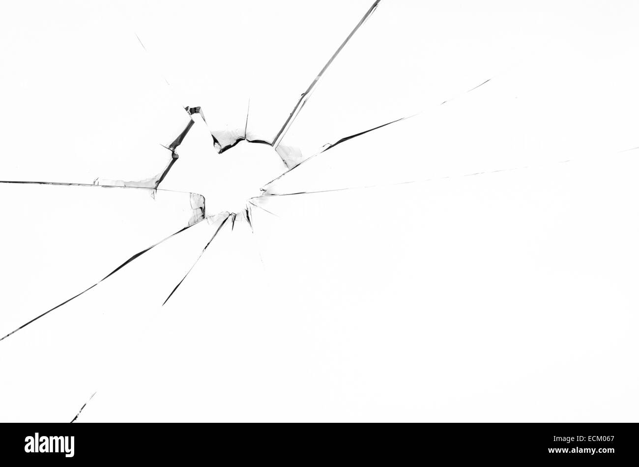 Le trou de verre isolé sur fond blanc. Banque D'Images