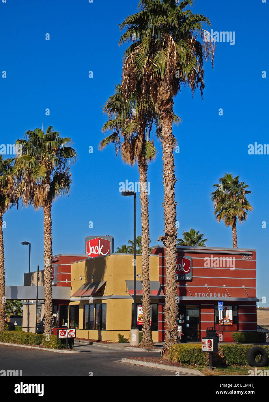 Jack in the Box restaurant, Vallée de San Joaquin, en Californie, USA Banque D'Images