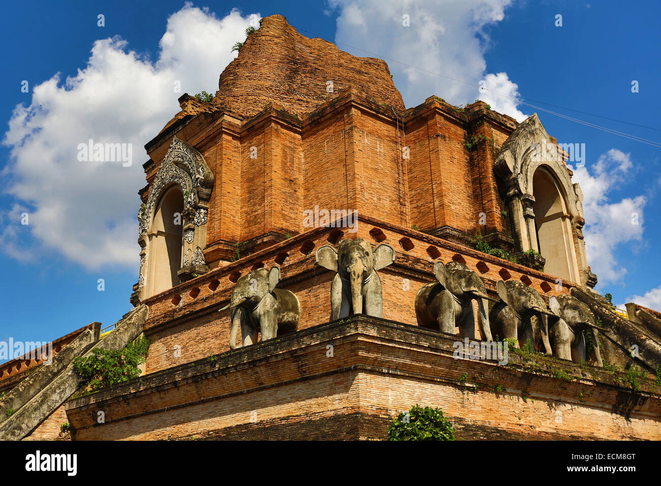 Wat Chedi Luang temple à Chiang Mai, Thaïlande Banque D'Images