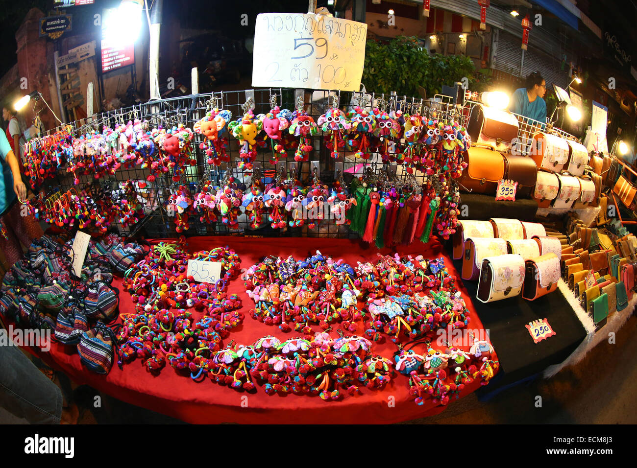 La rue du marché de nuit de Chiang Mai, Thaïlande Banque D'Images