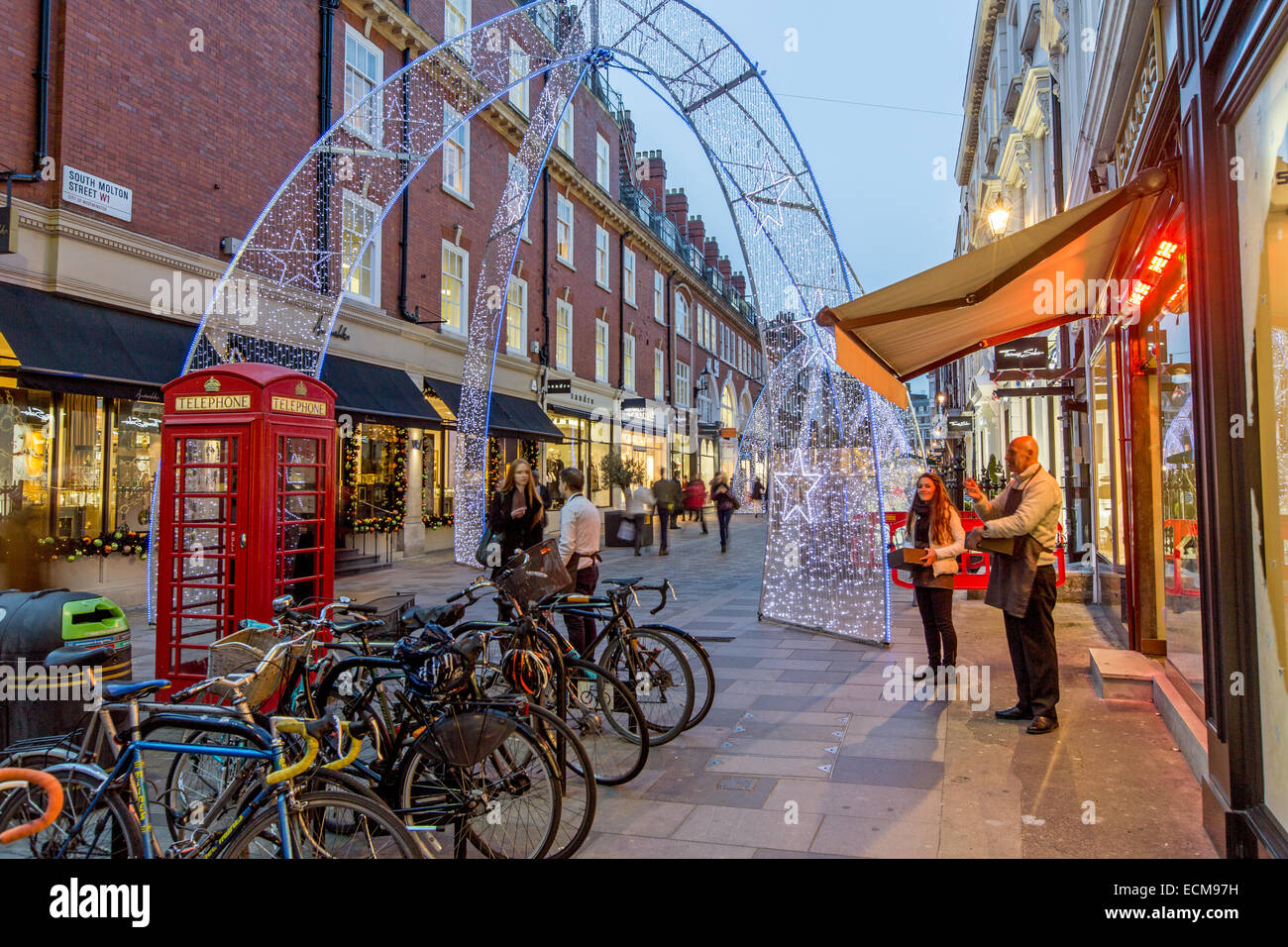 Décorations de Noël South Molton Street London UK Banque D'Images