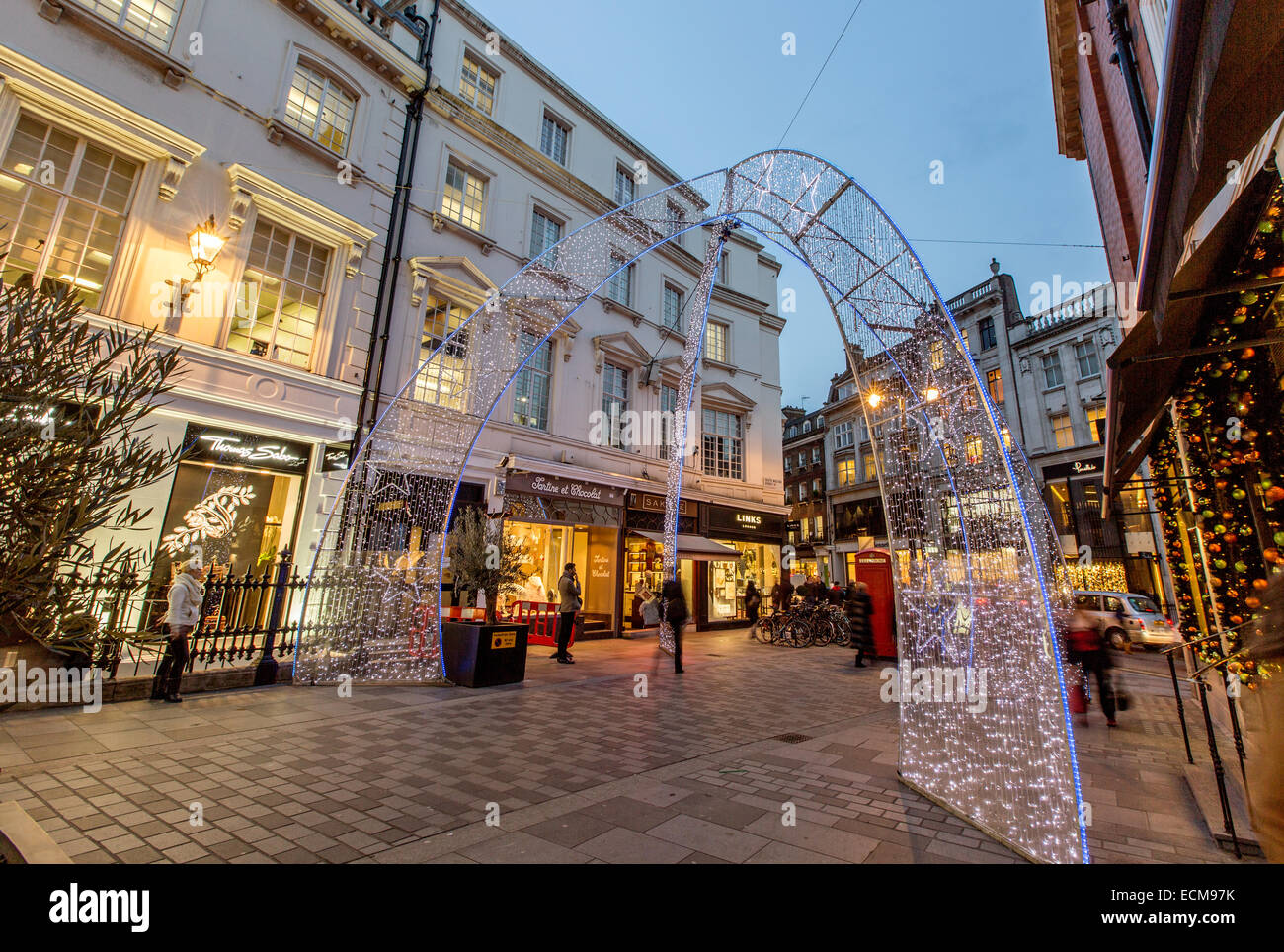 Décorations de Noël South Molton Street London UK Banque D'Images