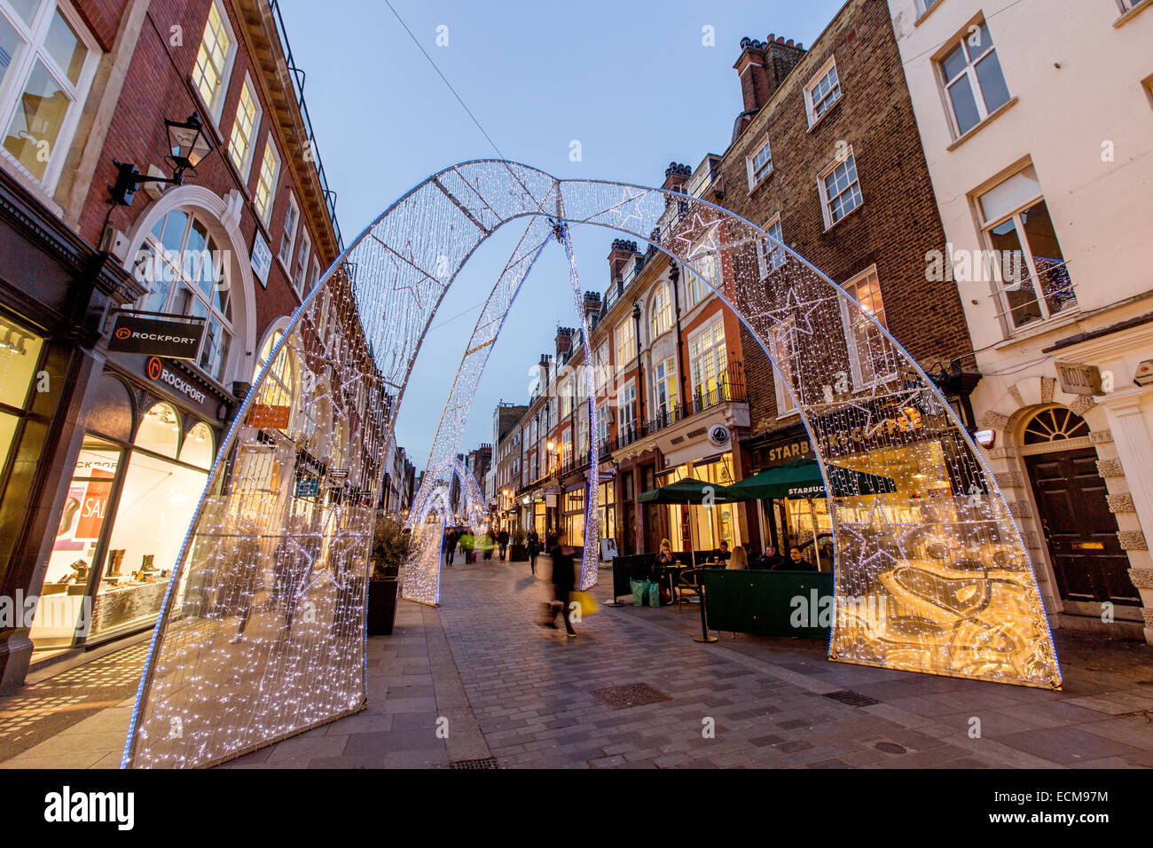 Décorations de Noël South Molton Street London UK Banque D'Images