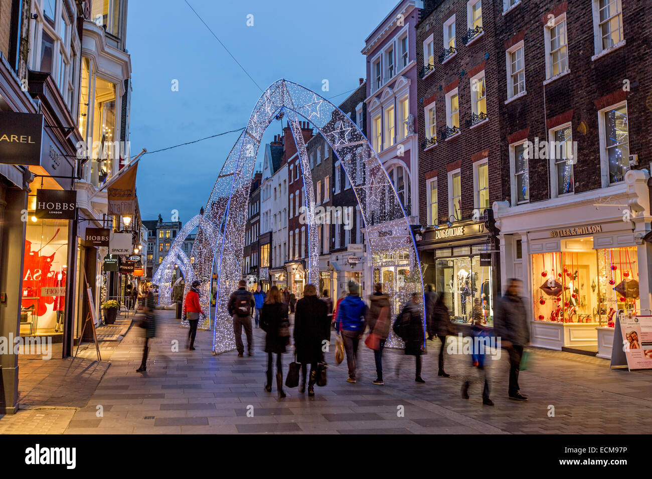 Décorations de Noël South Molton Street London UK Banque D'Images