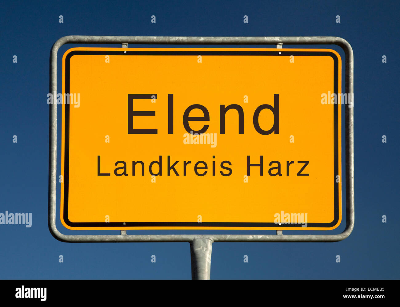 Les limites de la ville, signe de Elend ou la misère, district de Harz, Saxe-Anhalt, Allemagne Banque D'Images