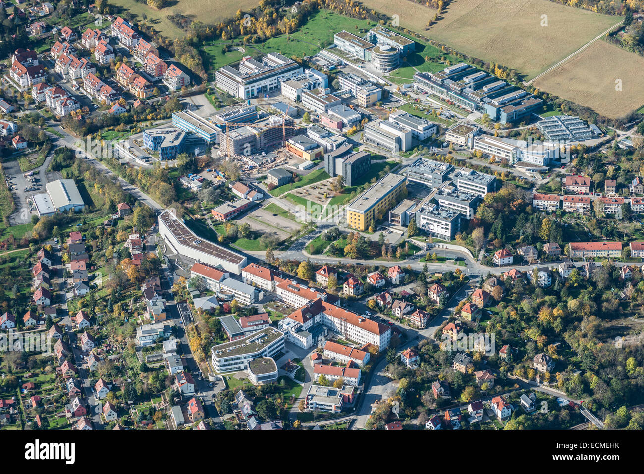 Campus Beutenberg, grand centre international de la science et de la recherche, Centre de recherche scientifique interdisciplinaire, d'être étendu, Jena Banque D'Images