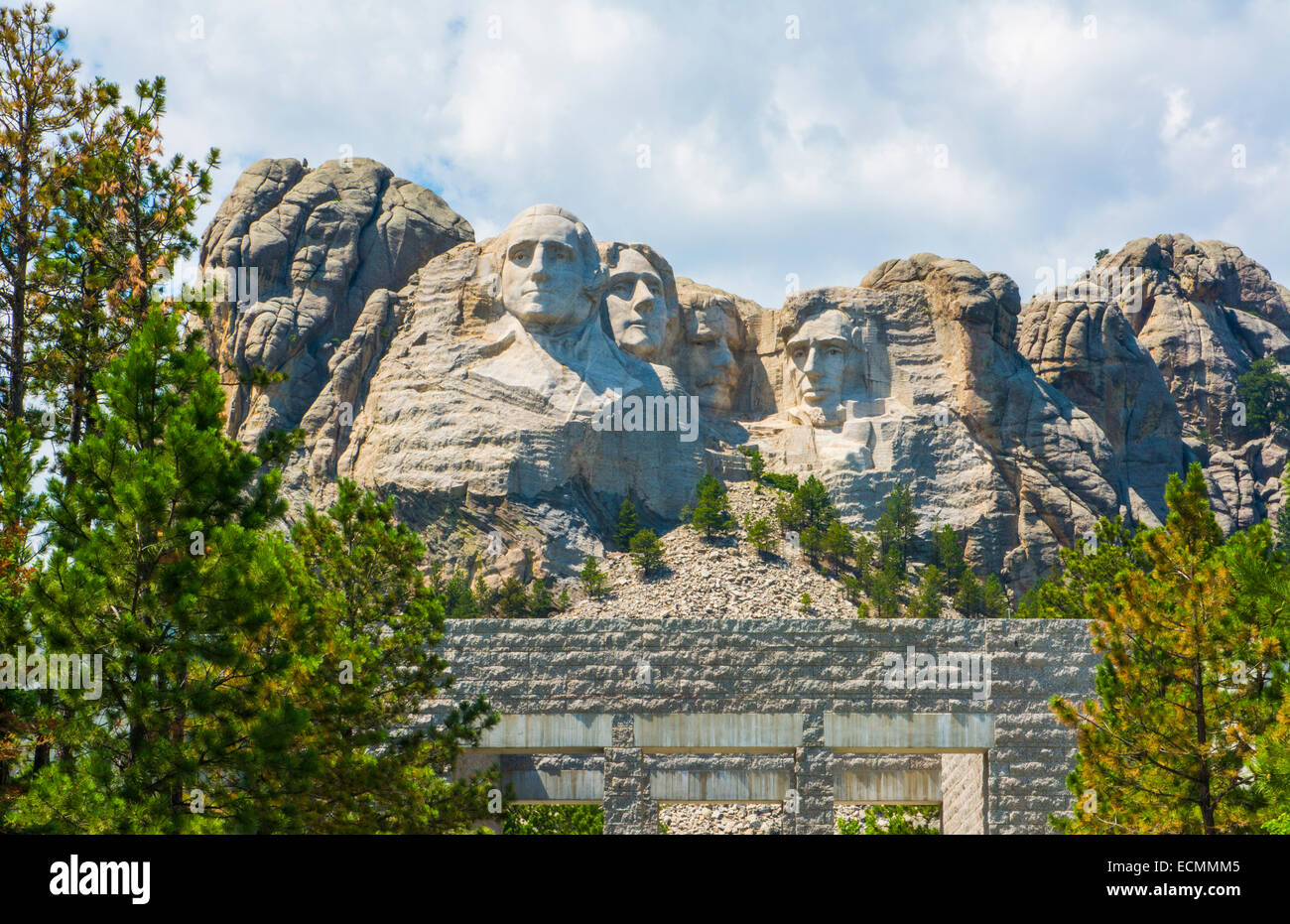 Mount Rushmore National Memorial Keystone Dakota du Sud des Présidents dans la pierre sur l'attraction historique montagne USA Banque D'Images