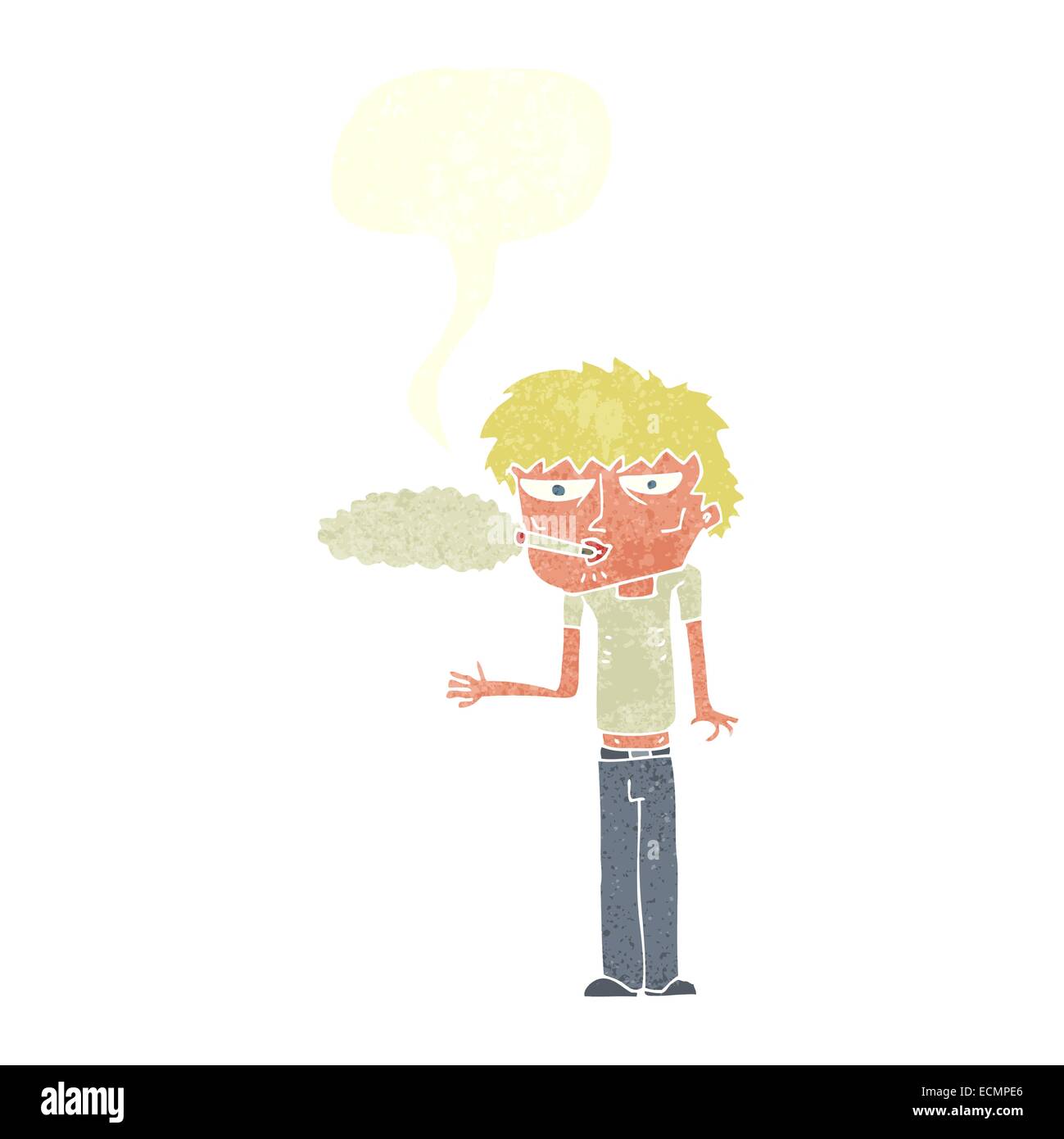 Caricature fumeur avec bulle Illustration de Vecteur