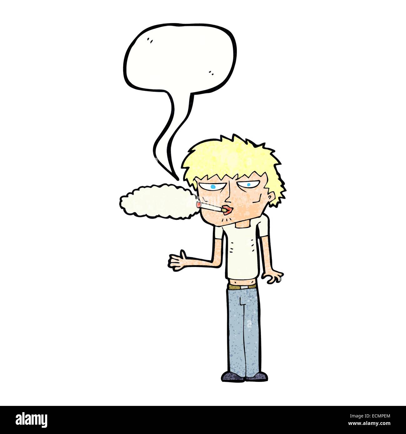 Caricature fumeur avec bulle Illustration de Vecteur