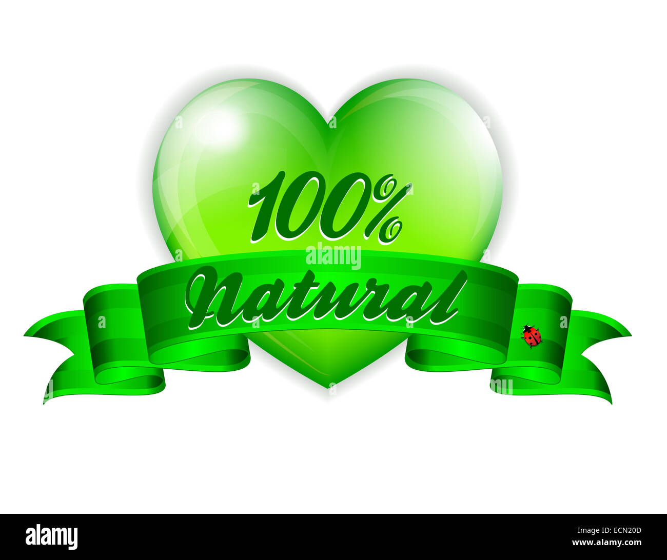 L'amour de l'environnement vert 100 % naturel Banner - Agriculture biologique Banque D'Images