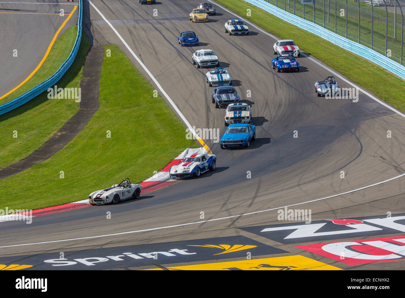 Début de course de voitures anciennes caves à Glenora U.S. Vintage Grand Prix de Watkins Glen International dans la région de Finger Lakes Banque D'Images