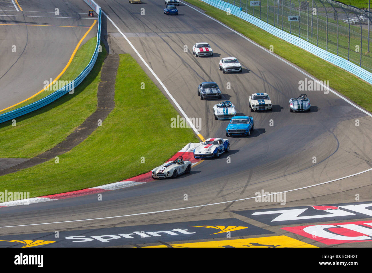 Début de course de voitures anciennes caves à Glenora U.S. Vintage Grand Prix de Watkins Glen International dans la région de Finger Lakes Banque D'Images