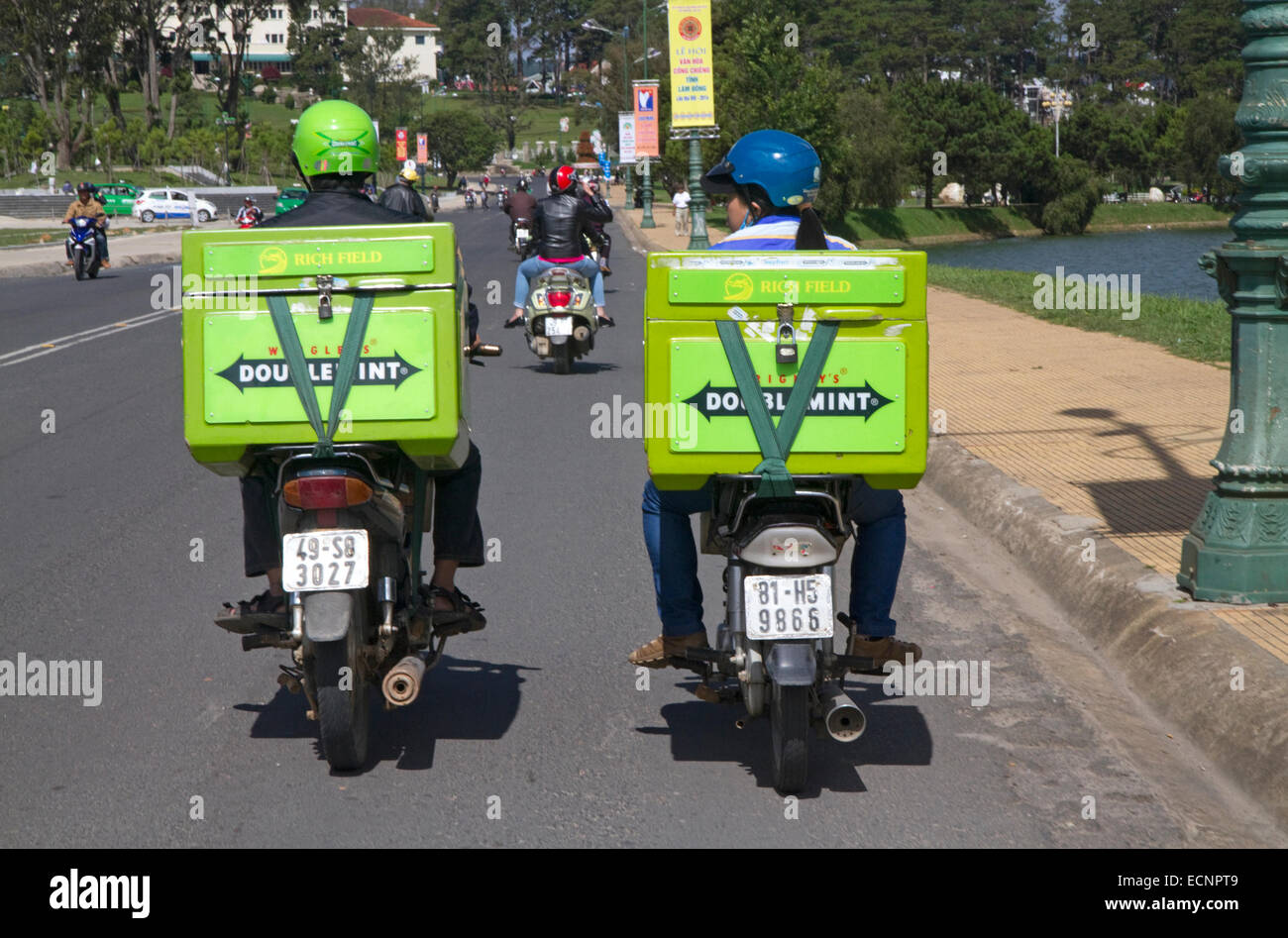 Gomme Doublemint scooters à Da Lat, Vietnam. Banque D'Images