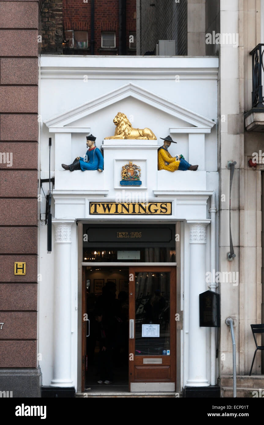 Boutique de thé Twinings et musée dans le Strand, London. Banque D'Images