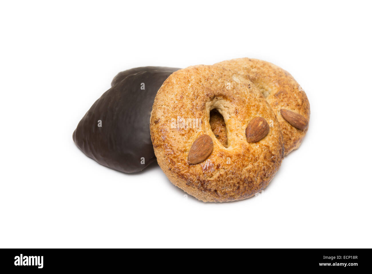 Tipycal roccoco cookie napolitaine sur fond blanc Banque D'Images
