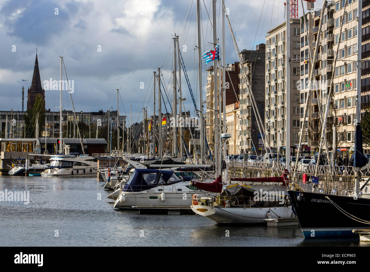 Bateaux à voile, port d'Ostende, Banque D'Images