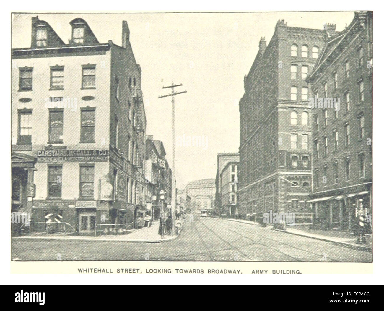 (King1893NYC) pg148 Whitehall Street, à Broadway, à l'Édifice de l'armée Banque D'Images