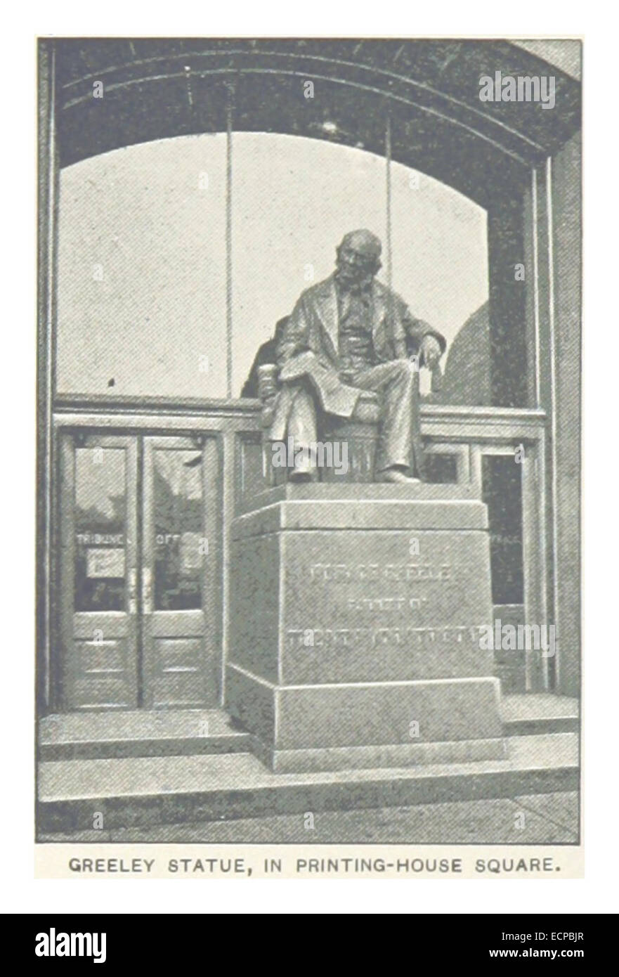 (King1893NYC) pg184 GREELEY STATUE, dans l'impression-HOUSE SQUARE Banque D'Images