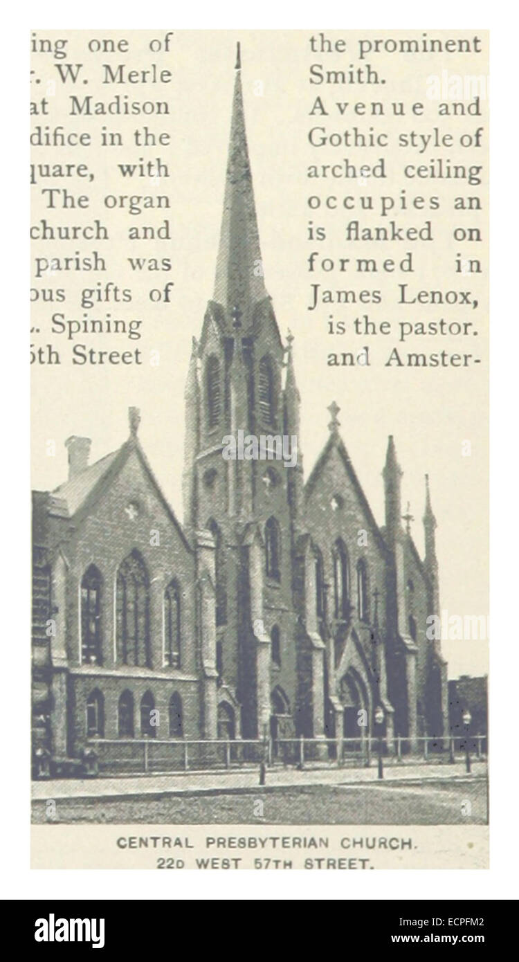 (King1893NYC) pg376 22D'ÉGLISE PRESBYTÉRIENNE CENTRAL WEST 57TH STREET Banque D'Images