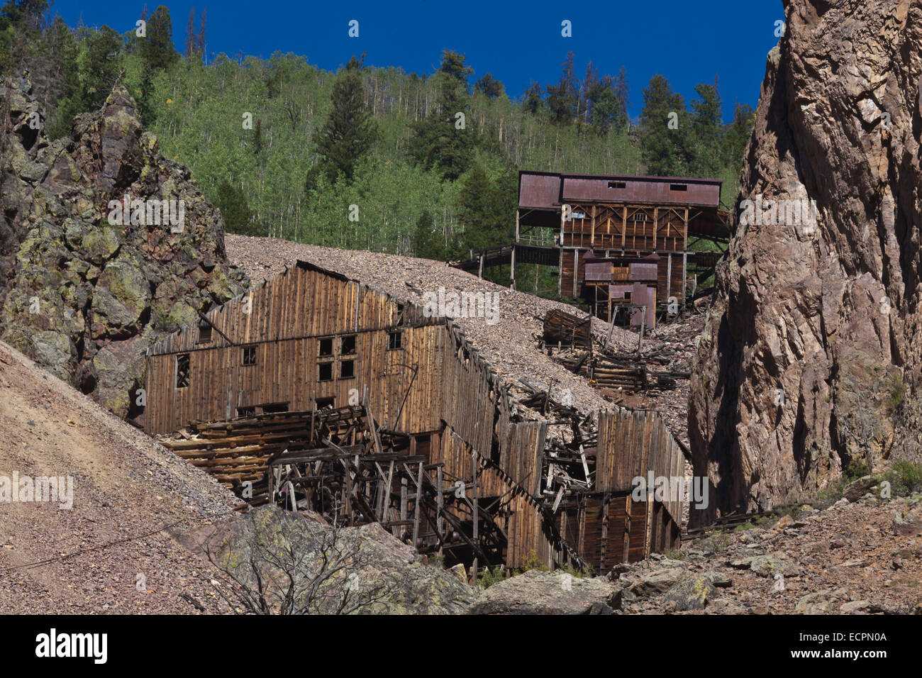 La mine Bachelor dans COLORADO CREEDE où l'argent a été exploité jusqu'en 1985 Banque D'Images