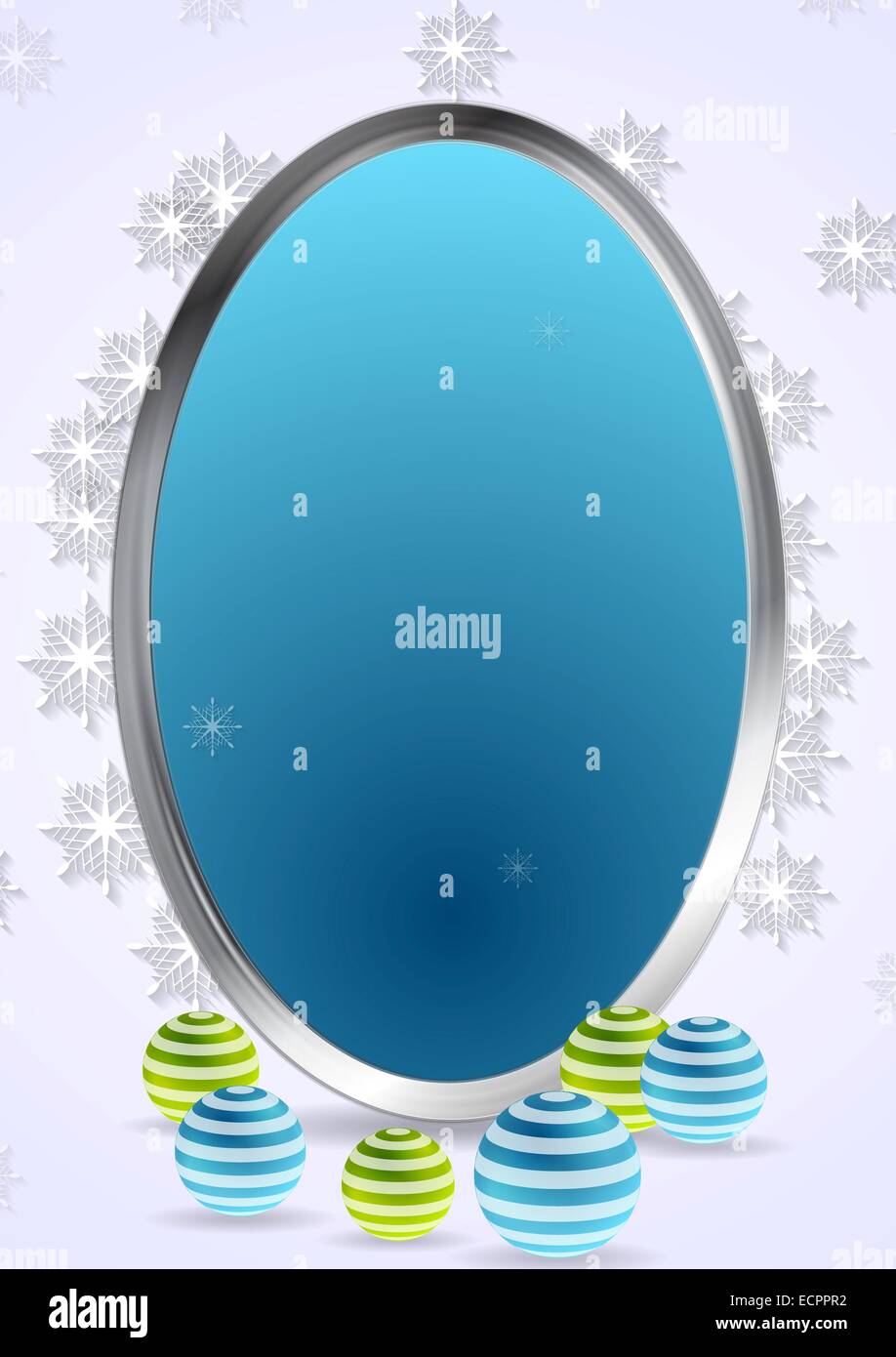 Résumé fond de Noël avec châssis d'argent. Vector illustration Banque D'Images